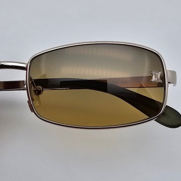 Celine SC1019 Col. 579 Silver Frame Yellow Flash Gold Gradient Lens Sunglasses - Picture 12 of 16